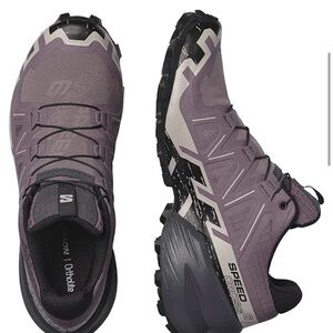 Salomon Purple Athletic Shoes Quick-Lace Trail Design